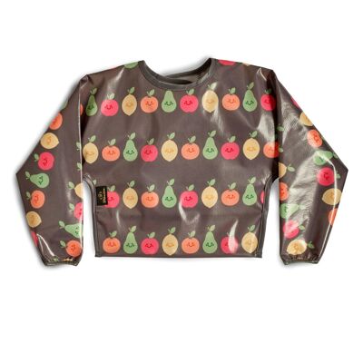 Bavaglino Wipeezee con maniche - Grey Happy Fruit