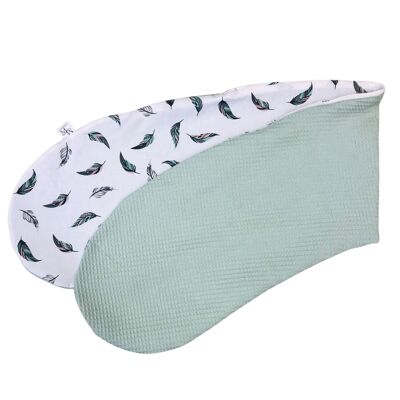 Nursing pillow cover Yuma feathers mint green