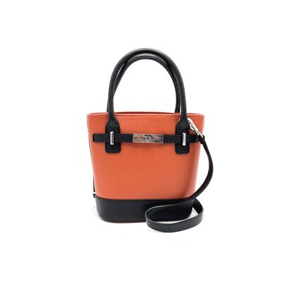 Borsa a secchiello in vera pelle, Made in Italy, art.112610