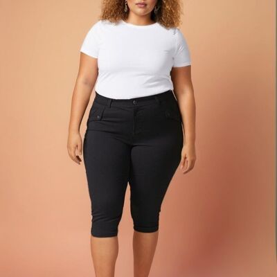 Plus size ultra stretch capri pants (B301&BLACK)