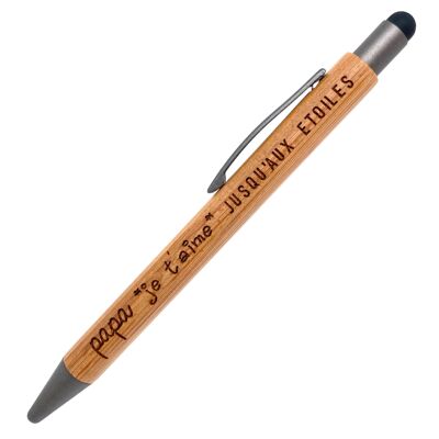 PENNA IN BAMBÙ CON PUNTA TOUCH - PAPÀ - TI AMO FINO ALLE STELLE