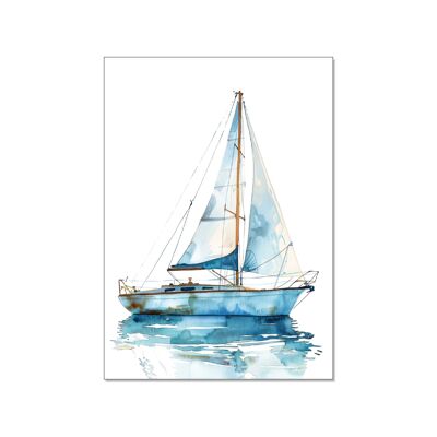 Postcard portrait, sailboat