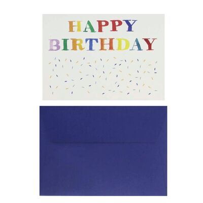 Postal Happy Birthay confetti