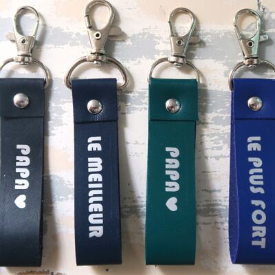 Porte-clef en cuir recyclé - Version Homme - Vendu par lot de 5