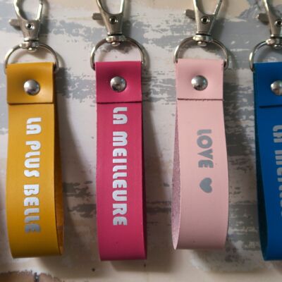Recycled leather key ring - Women's version - Sold in packs of 5