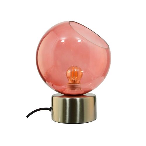 Lampe tactile en verre et métal chromé Mahé - Rouge