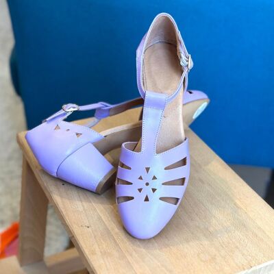 Carol Up - Sandales Lilas Cuir à Talons