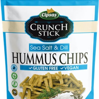 Chipsas Crunch Stick Chips de pois chiches végétaliens sans gluten au sel de mer et à l'aneth avec huile d'olive 85 g