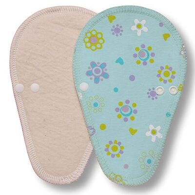 Liner Turquoise Flowers Cotton (Thong, white wings)