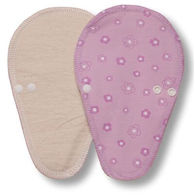 Liner Purple Flowers Cotton (Thong, white wings)