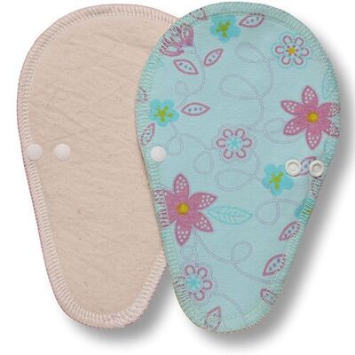 Liner Turquoise Floral Wave Cotton (Thong, white wings)