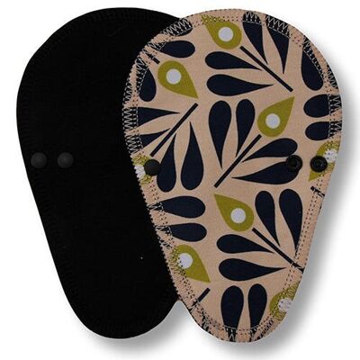 Liner Peacock Feather Beige Cotton (Thong, Eco, black wings)