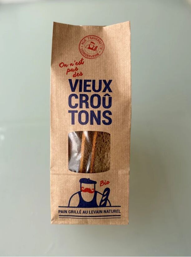 Croûtons de pain au levain naturel