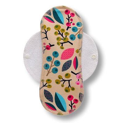 Pad Forest Berries Beige Cotton (Eco, white wings)