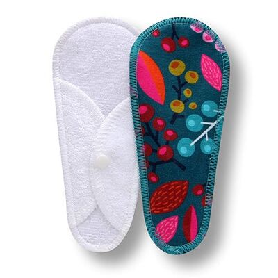 Pad Forest Berries Turquoise Cotton (Eco, Thong) S