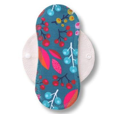 Liner Forest Berries Turquoise Cotton (Eco, white wings) S