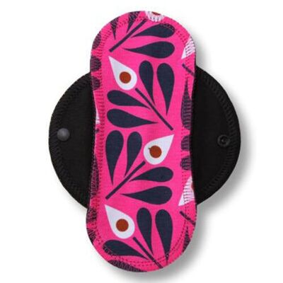 Doublure en coton rose plume de paon (Eco, ailes noires) S