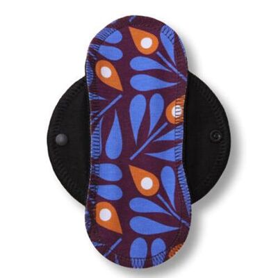 Doublure en coton bleu plume de paon (Eco, ailes noires) S