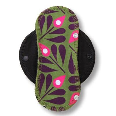Doublure en coton vert plumes de paon (Eco, ailes noires) S