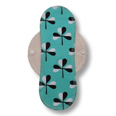Fodera in cotone turchese Clover (Eco, ali bianche) M