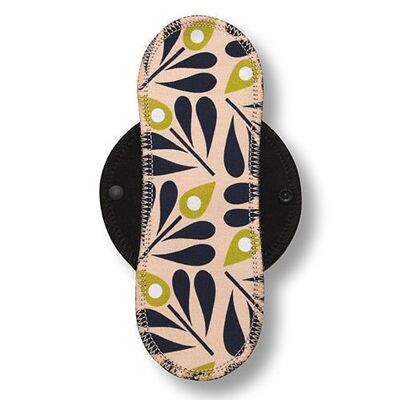 Liner Peacock Feather Beige Cotton (Eco, black wings) M