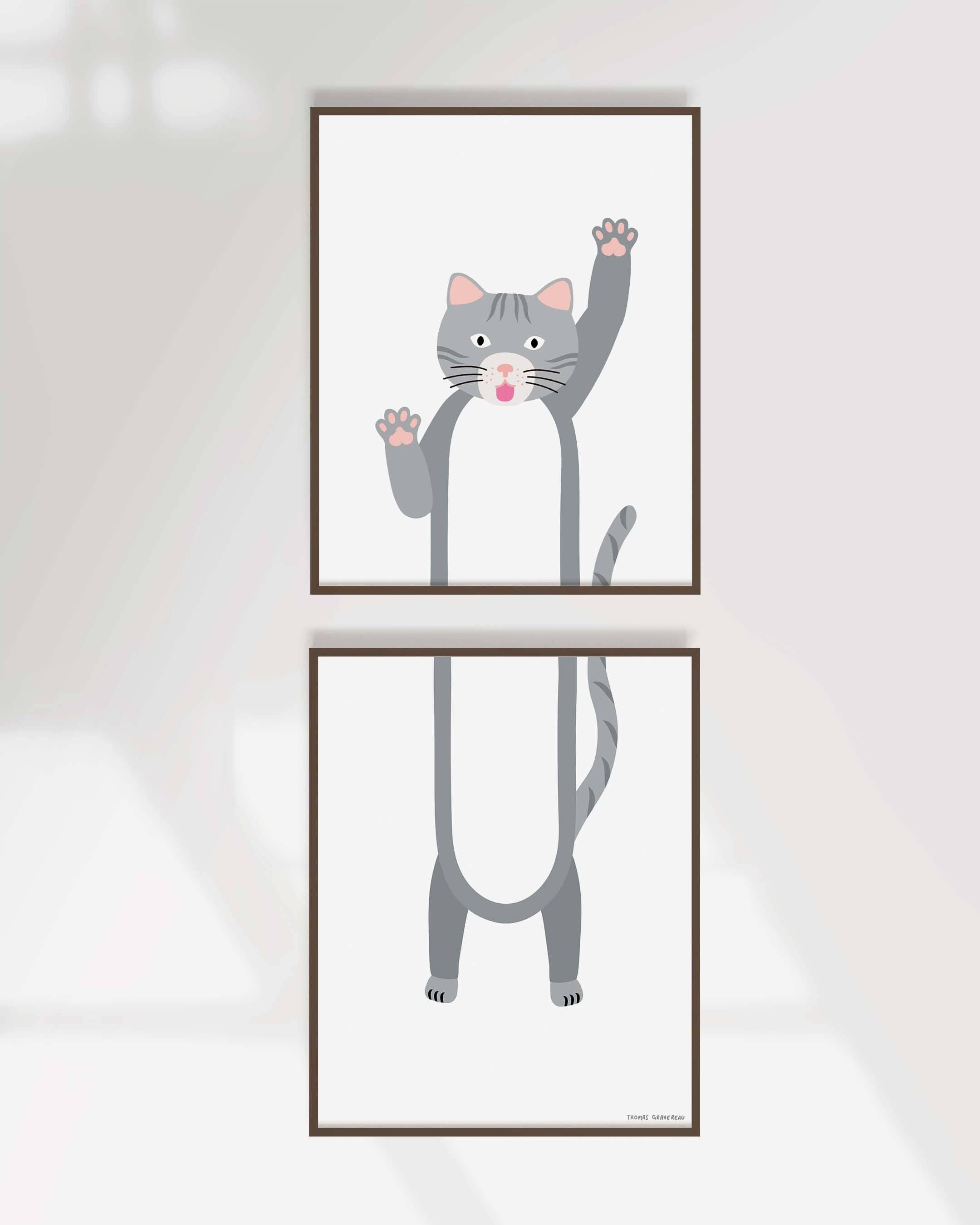 Kunstdruck „Getigerte Katze“ (A4-Diptychon)