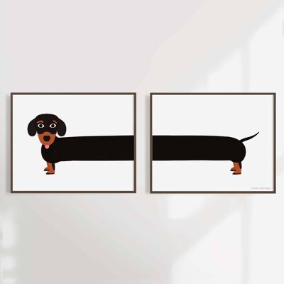 Art print "Dachshund" (A4 diptych)