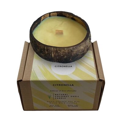 Vela de cáscara de coco, citronela