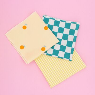 3 handkerchiefs - checkerboard