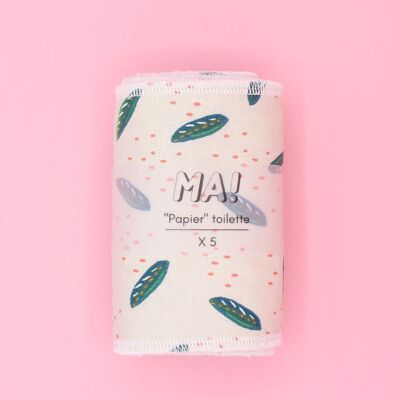 5 hojas de papel higiénico sin presión - hojas