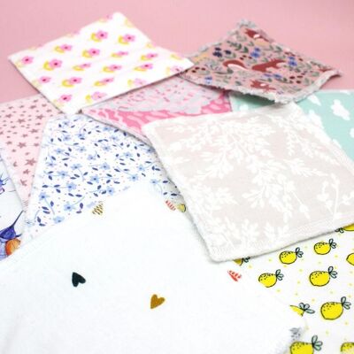 Washable cotton wipes - random colors