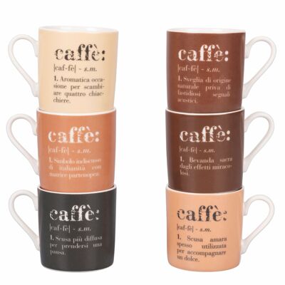 Set of 6 90ml porcelain coffee cups, Victionary Chocolate