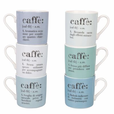 Juego de 6 tazas de café de porcelana de 90 ml, Victorian Ocean
