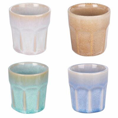Taza de café de gres de 90 ml, 4 tonos