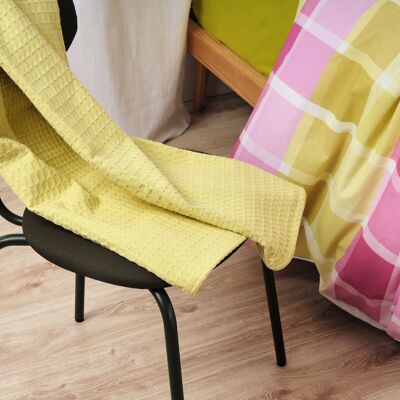 Plaid Waffle 100% cotton Light Green