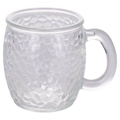 Vaso de cristal de 350 ml, superficie con efecto martillado, Vidrio