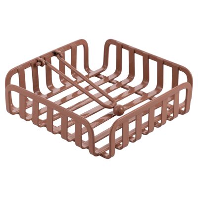 Square iron napkin holder, terracotta color, 4 Tones