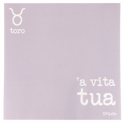 Zodiac square placemat 37x37cm, grey, S.P.Q.and King Taurus