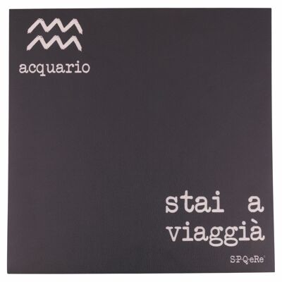 Zodiac square placemat 37x37cm, black, S.P.Q.eKing Aquarius