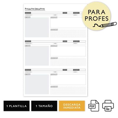 Plantillas imprimibles - Proyectos educativos para el Cuaderno del profesor
