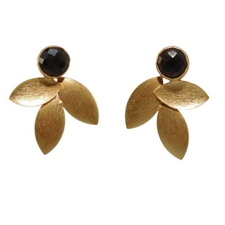 Schwarze Leinenohrringe