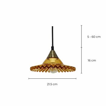 Suspension en verre Pitine - Jaune 3