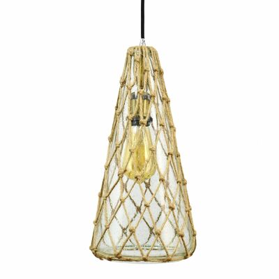 Guirec glass and rope pendant lamp