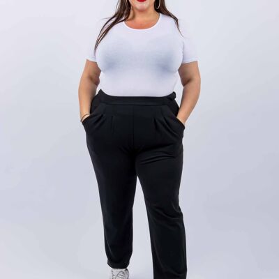 Plus size black pleated pants