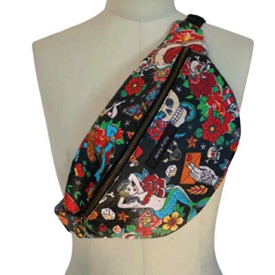 Rockabily coated canvas fanny pack