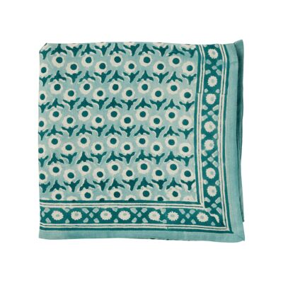 Bufanda india - Isha azul y verde