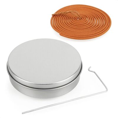 3 Citronella Incense Spirals + Stainless Steel Holder – Outdoor Mosquito Repellent