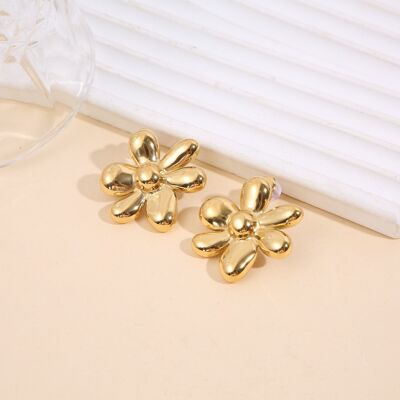 Orecchini a forma di fiore placcati in oro