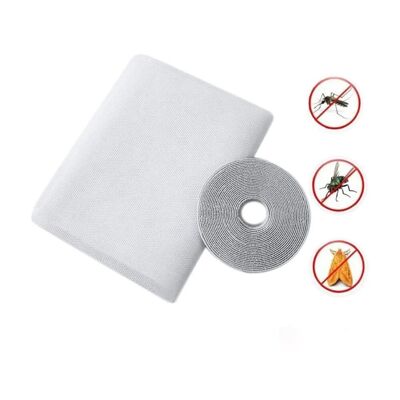 Mosquitera para ventana blanca de 130 x 150 cm (hazlo tú mismo, se puede cortar y protege de insectos)