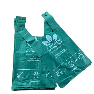 Sac pour chien compostable avec poignées ou petit sac de courses x 1500 sacs